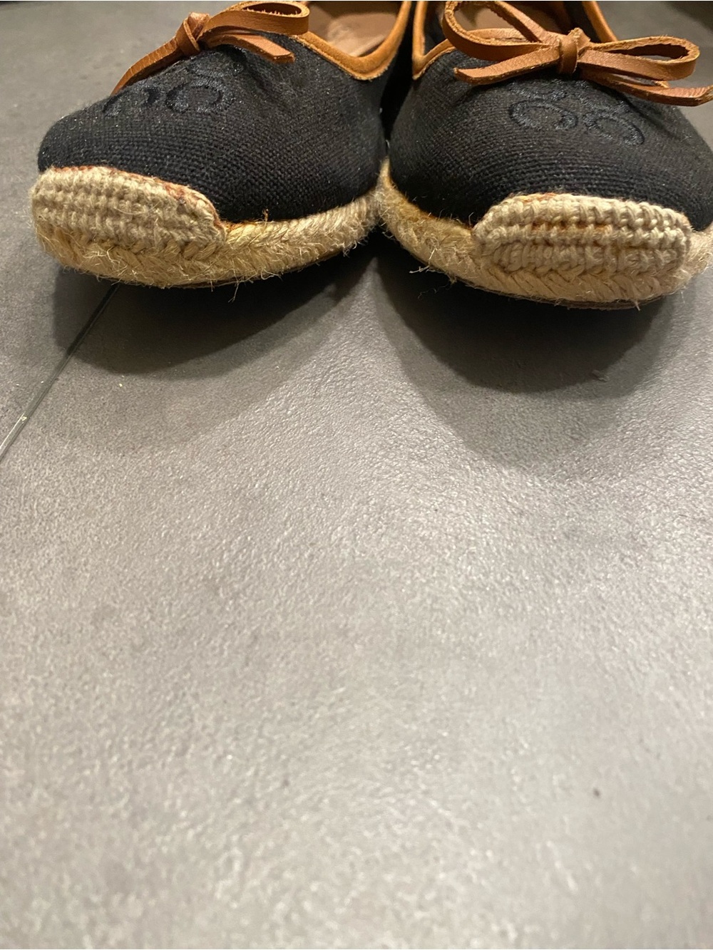 Coach Black Canvas Ballet Flats with Tan Trim - Picture 5 of 9